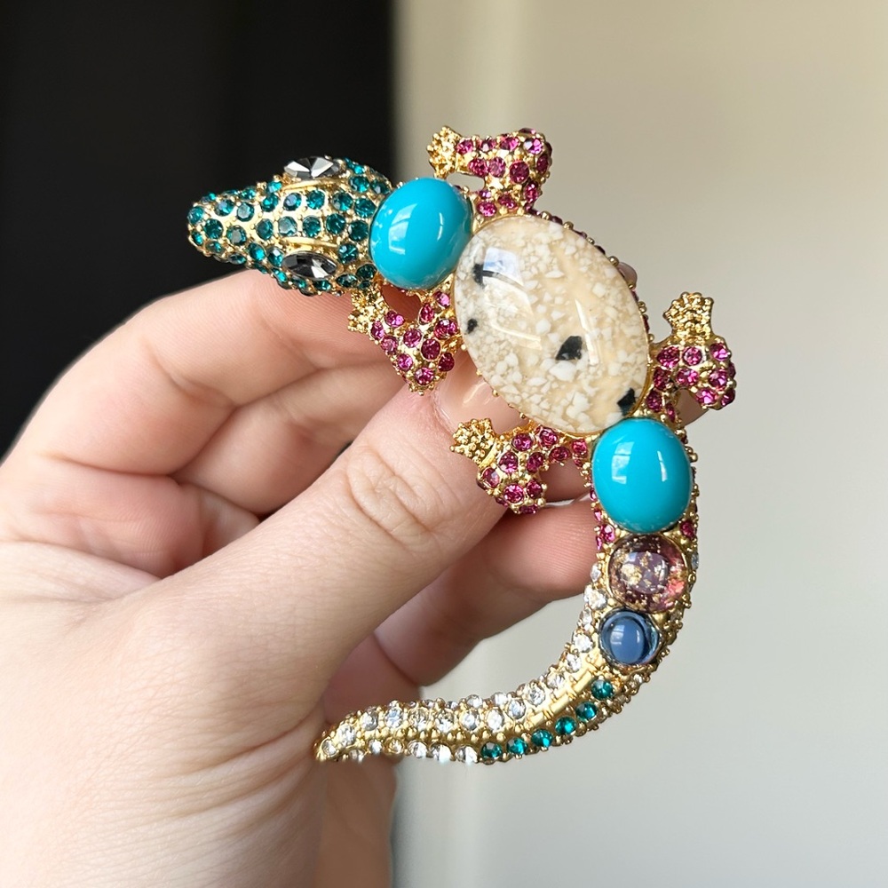Alligator Rhinestone Brooch